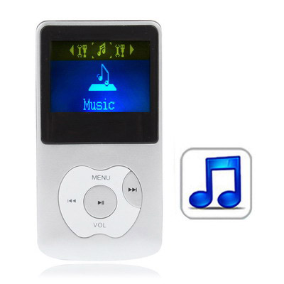 8GB MP3 Player with LCD Screen, Speaker (Silver)